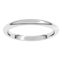 14K White Gold 2 mm Comfort-Fit Half Round Band Size 5.5