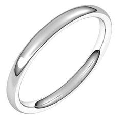 Sterling Silver 2.5 mm Comfort-Fit European-Style Band Size 10