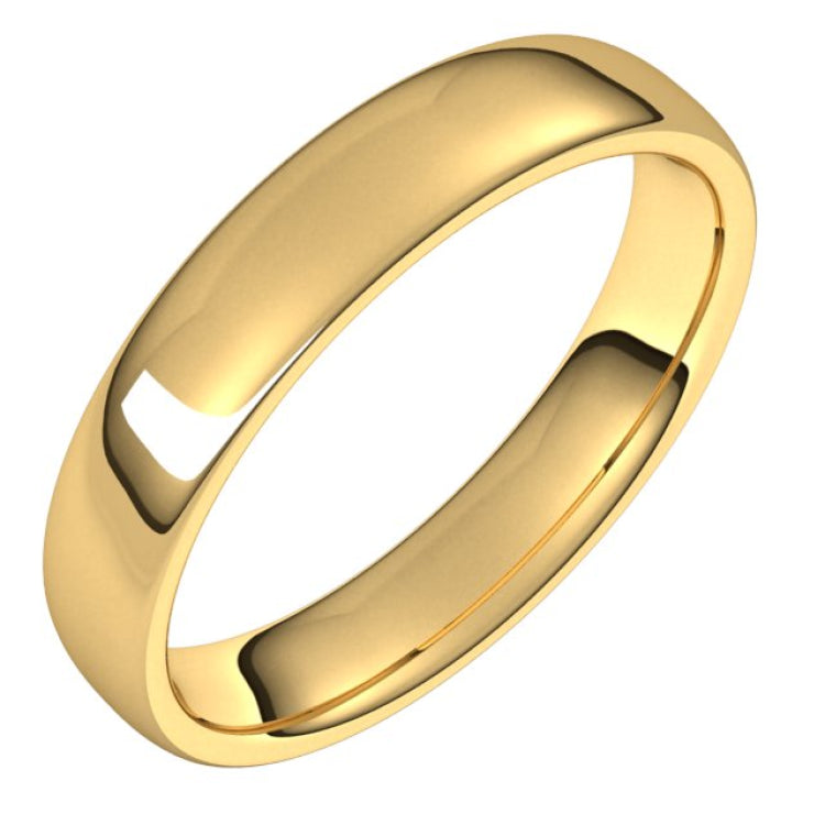 14K Yellow Gold 4.5 mm Comfort-Fit European-Style Band Size 12