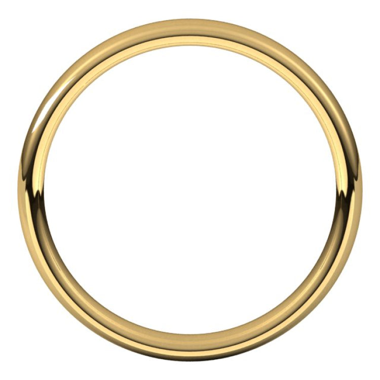 14K Yellow Gold 3.5 mm Comfort-Fit European-Style Band Size 7.5