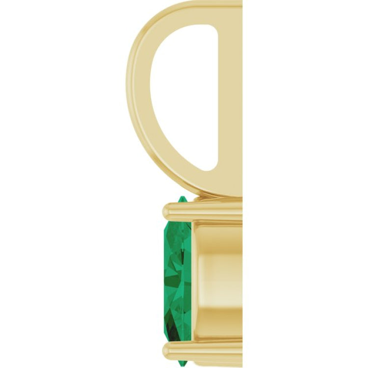 14K Yellow Gold 6x4 mm Natural Emerald Charm/Pendant