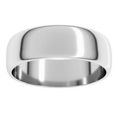 14K White Gold 6 mm Lightweight Half Round Band Size 8