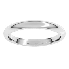 14K White Gold 2.5 mm Comfort-Fit Half Round Band Size 5.5