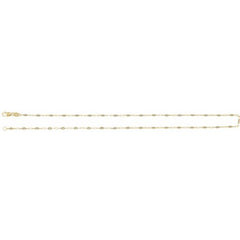 14K Yellow Gold-Filled 1.6 mm Multi-Color Enamel Bead Paperclip-Style 18" Chain