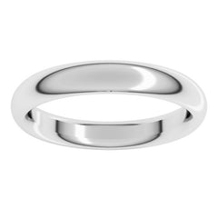 10K White Gold 3.5 mm Comfort-Fit Half Round Band Size 5.5