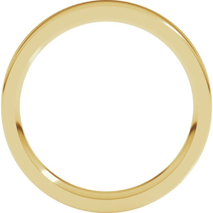 14K Yellow Gold 3.5 mm Comfort-Fit Flat Band Size 10