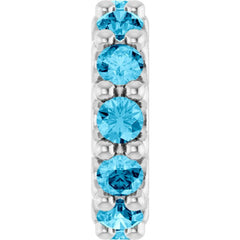 Sterling Silver Natural Aquamarine Spacer Charm/Pendant