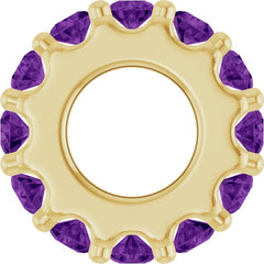 14K Yellow Gold Natural Amethyst Spacer Charm/Pendant
