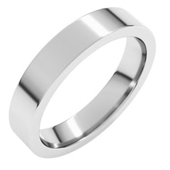 10K White Gold 4 mm Comfort-Fit Flat Band Size 6.5