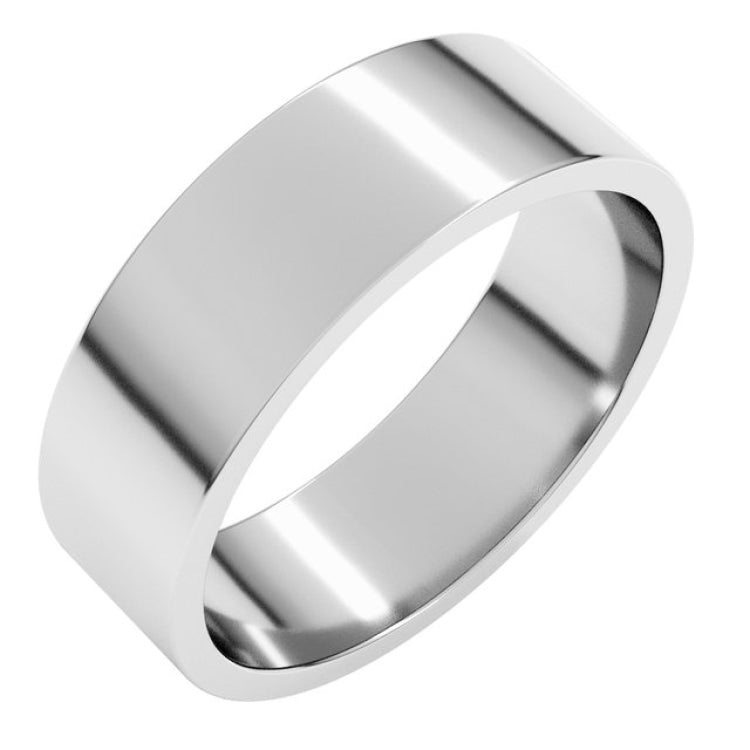 10K White Gold 6 mm Flat Band Size 6.5