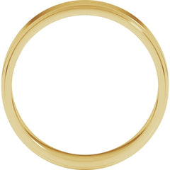 14K Yellow Gold 5 mm Stepped-Edge Flat Band Size 10.5