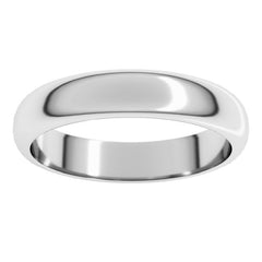 14K White Gold 4 mm Half Round Band Size 9.5