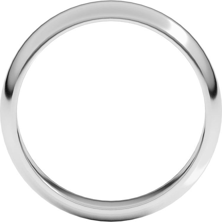 14K White Gold 5 mm Half Round Band Size 8.5
