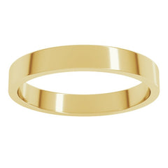 18K Yellow Gold 3 mm Flat Band Size 8