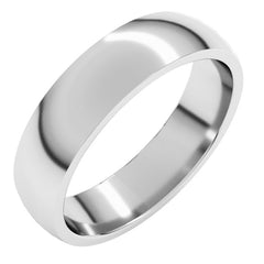 14K White Gold 5 mm Lightweight Comfort-Fit Half Round Band Size 8