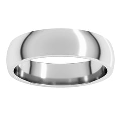 14K White Gold 5 mm Lightweight Comfort-Fit Half Round Band Size 8