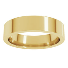 14K Yellow Gold 5 mm Comfort-Fit Flat Band Size 7