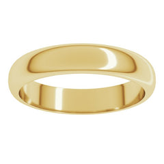 14K Yellow Gold 4 mm Half Round Band Size 12