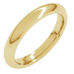 18K Yellow Gold 3 mm Comfort-Fit Half Round Band Size 9