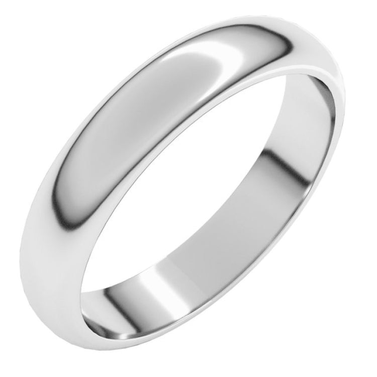 Platinum 4 mm Half Round Band Size 7