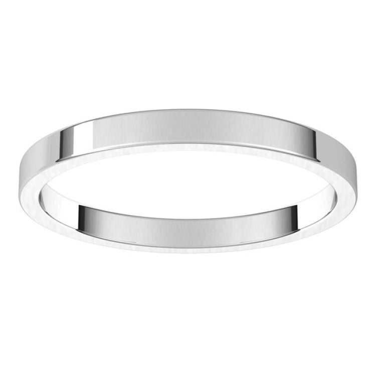 18K White Gold 2 mm Flat Band Size 7