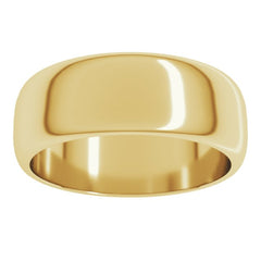 10K Yellow Gold 7 mm Half Round Band Size 13