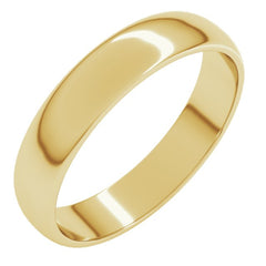 10K Yellow Gold 4 mm Lightweight Half Round Band Size 7