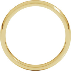 14K Yellow Gold 4 mm Lightweight Comfort-Fit Half Round Band Size 9