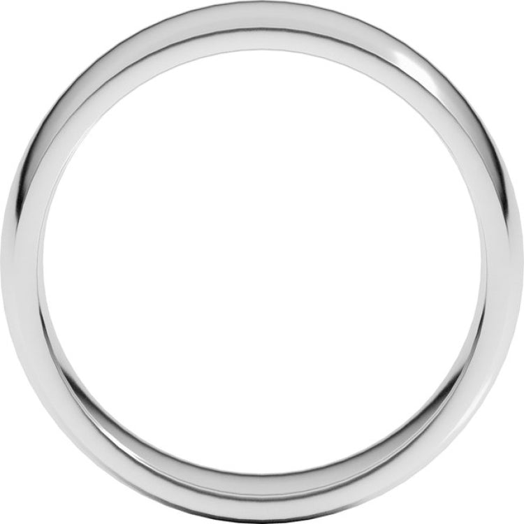 10K White Gold 6 mm Lightweight Comfort-Fit Half Round Band Size 10