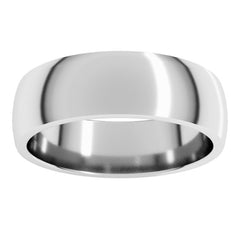 10K White Gold 6 mm Lightweight Comfort-Fit Half Round Band Size 10