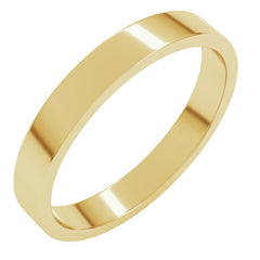 18K Yellow Gold 3 mm Flat Band Size 8.5