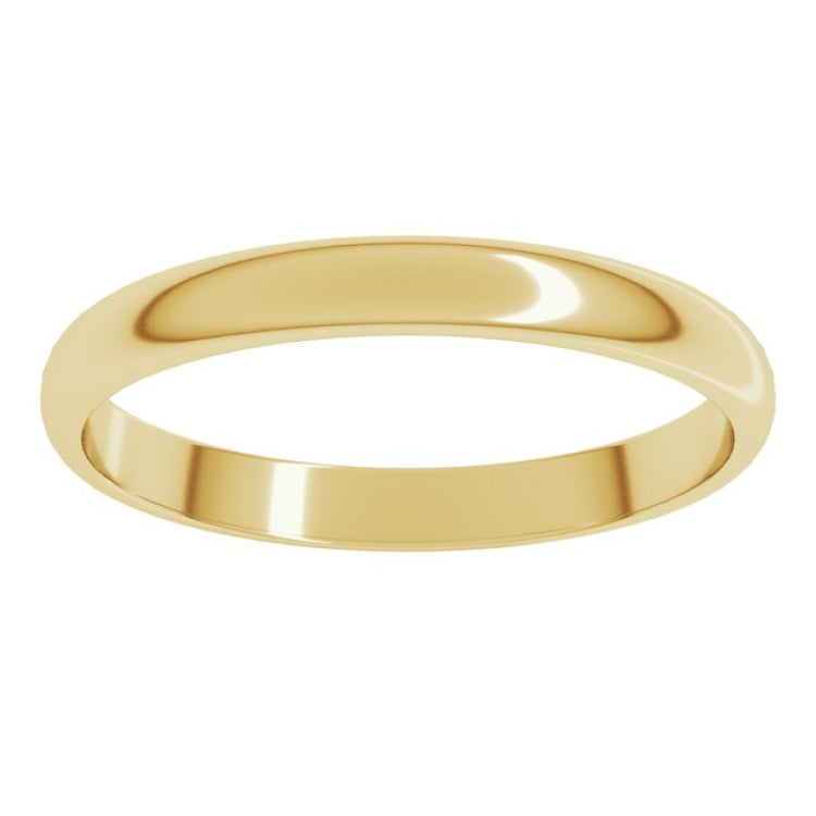 10K Yellow Gold 2.5 mm Lightweight Half Round Band Size 9