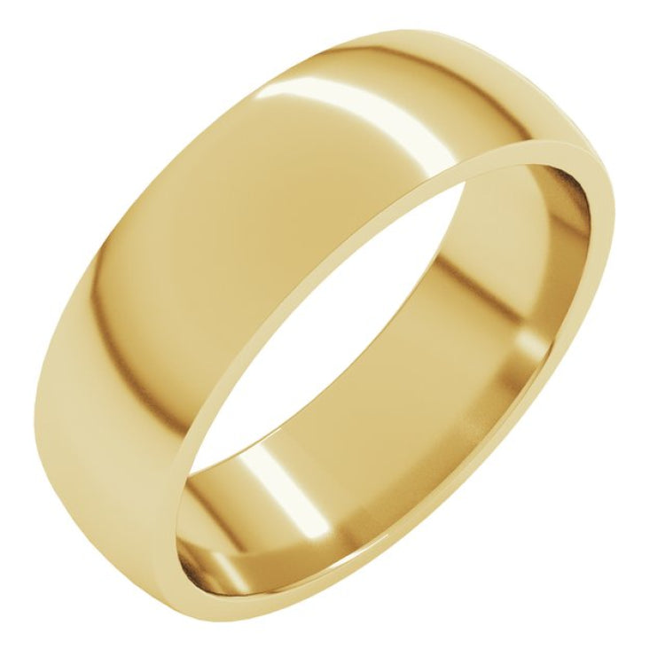 18K Yellow Gold 6 mm Lightweight Comfort-Fit Half Round Band Size 12
