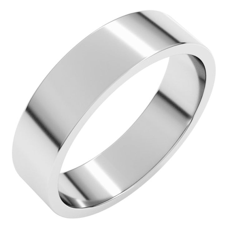 14K White Gold 5 mm Flat Band Size 9.5