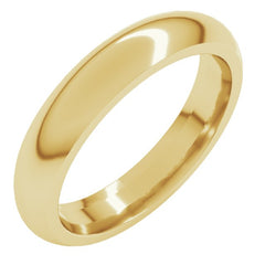 14K Yellow Gold 4 mm Comfort-Fit Half Round Band Size 13.5