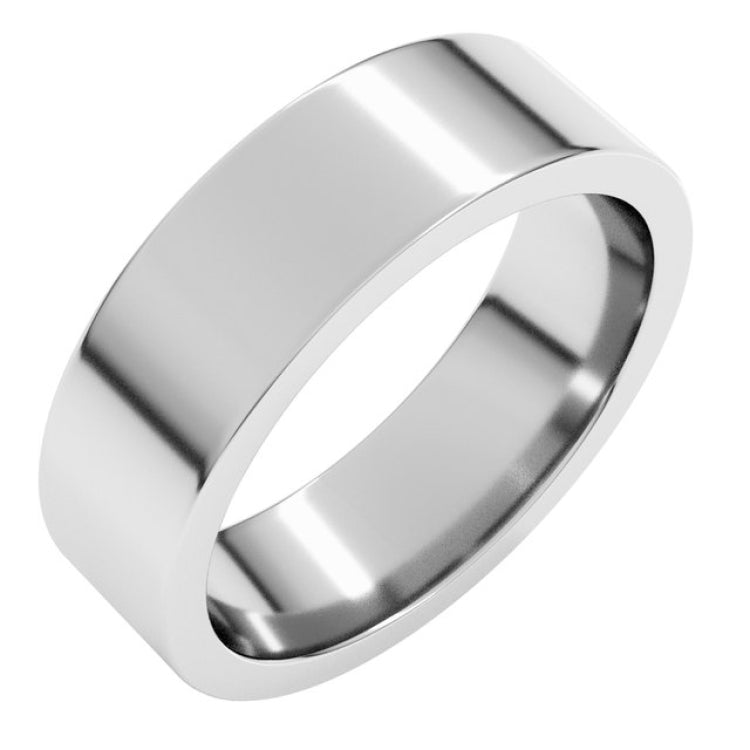 Platinum 6 mm Comfort-Fit Flat Band Size 9.5