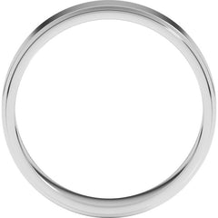 10K White Gold 5 mm Stepped-Edge Flat Band Size 8.5
