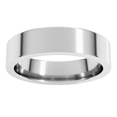14K White Gold 5 mm Comfort-Fit Flat Band Size 6.5