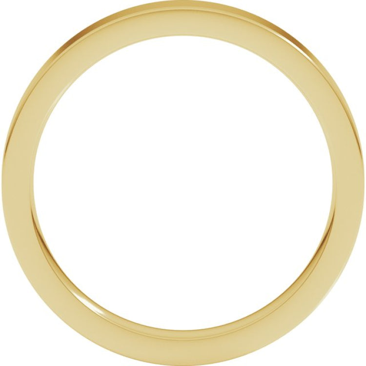 14K Yellow Gold 3 mm Comfort-Fit Flat Band Size 7.5