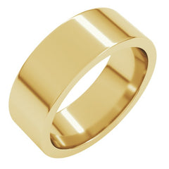 14K Yellow Gold 7 mm Comfort-Fit Flat Band Size 10