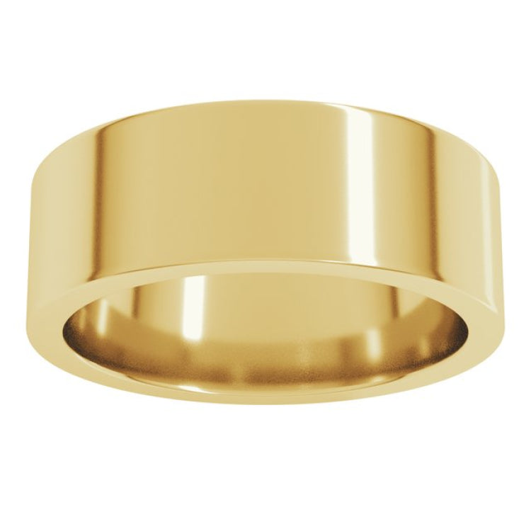 14K Yellow Gold 7 mm Comfort-Fit Flat Band Size 10
