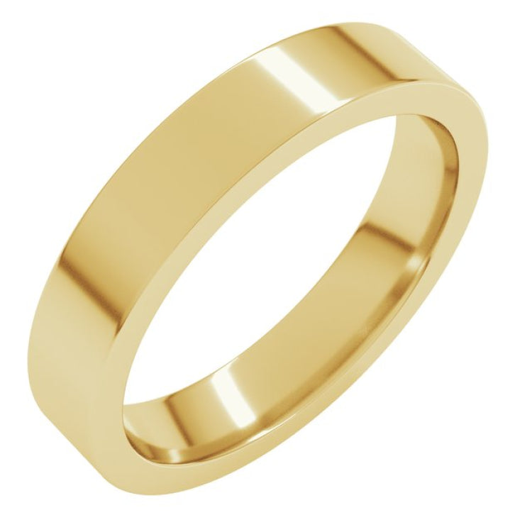 18K Yellow Gold 4 mm Comfort-Fit Flat Band Size 5