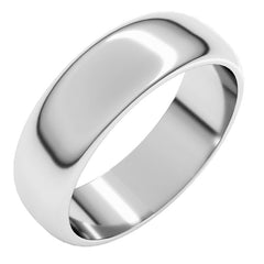 18K White Gold 6 mm Half Round Band Size 9