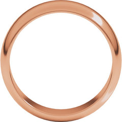 14K Rose Gold 7 mm Half Round Band Size 8