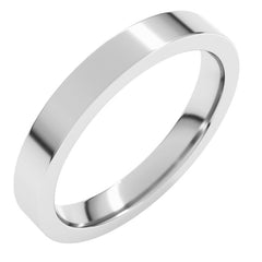 10K White Gold 3 mm Comfort-Fit Flat Band Size 7