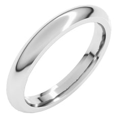 Sterling Silver 3 mm Comfort-Fit Half Round Band Size 9