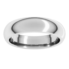 Sterling Silver 5 mm Comfort-Fit Half Round Band Size 9