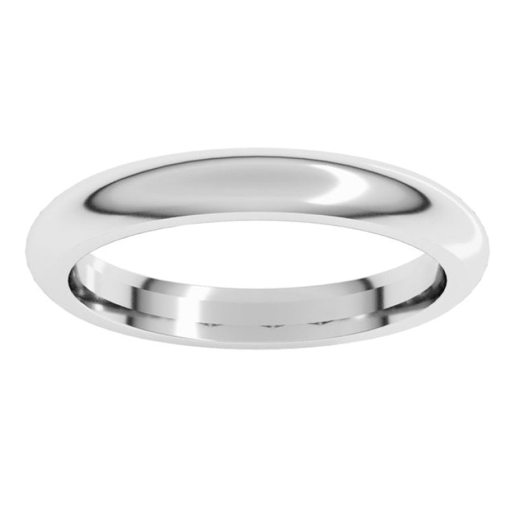 Sterling Silver 3 mm Comfort-Fit Half Round Band Size 9.5
