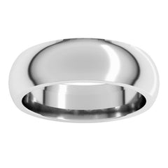Sterling Silver 6 mm Comfort-Fit Half Round Band Size 11.5