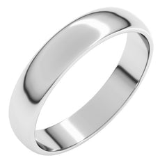 Sterling Silver 4 mm Lightweight Half Round Band Size 11